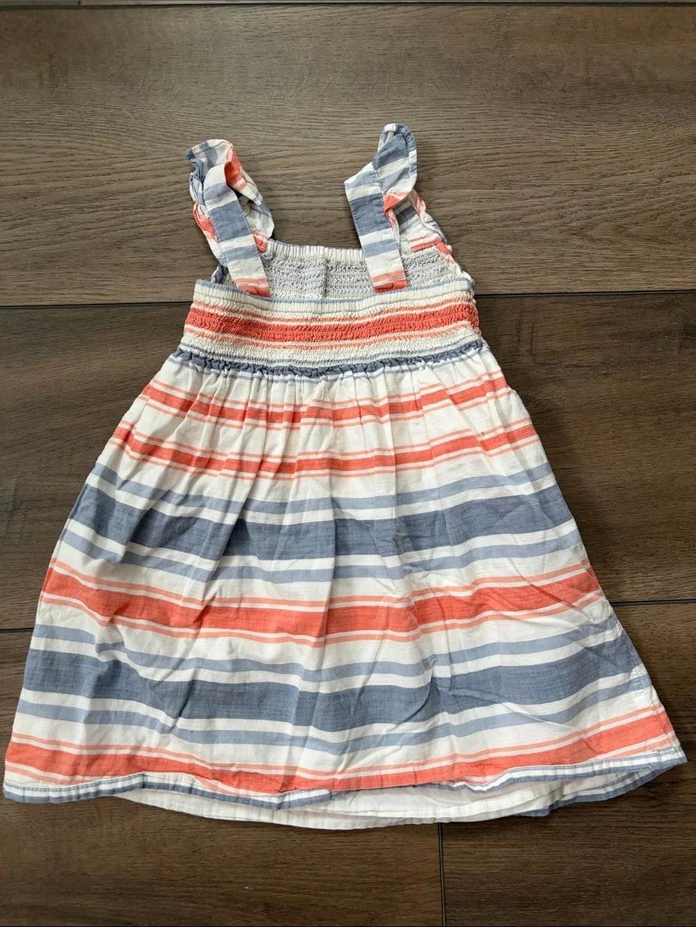Gymboree Coral, Blue & White Striped Sundress